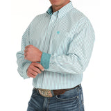 Cinch Men's White Striped Tencel Shirt
