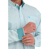 Cinch Men's White Striped Tencel Shirt