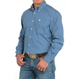 Cinch Men's Blue Print Long Sleeve Shirt