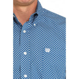 Cinch Men's Blue Print Long Sleeve Shirt