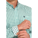 Cinch Men's Turquoise Print Long Sleeve