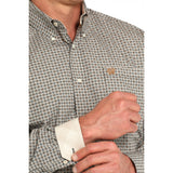 Cinch Multi Geo Print Long Sleeve Shirt with Single Open Pocket and Logo