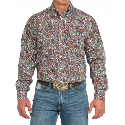 Paisley Print Long Sleeve Button Down Shirt