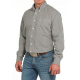 Cinch Cream and Tan Geo Print Long Sleeve Shirt