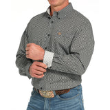 Cinch Geo Black button down with contrasting cuff