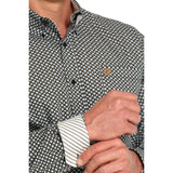 Geo Black button down with contrasting cuff