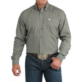 Cinch Men's Olive Diamond Print Long Sleeve Shirt