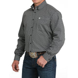 Cinch Mens Black & Grey Print Long Sleeve 