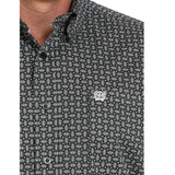 Cinch Mens Black & Grey Print Long Sleeve 