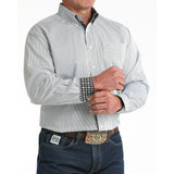 Cinch Tencel Black and White Long Sleeve Shirt Angled view