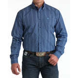 Men's Cinch Royal Blue Geometric Print Button-Down Western Shirt