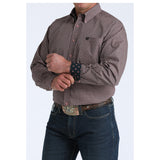 Cinch Men's Basketweave Geo Print Button Down Shirt Sleeve View