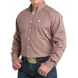Cinch Men's Pink Long Sleeve Button Shirt left side view