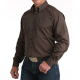 Cinch Men's Chocolate Printed Long Sleeve Shirt side view