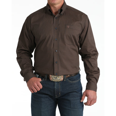 Cinch Men's Chocolate Printed Long Sleeve Shirt 