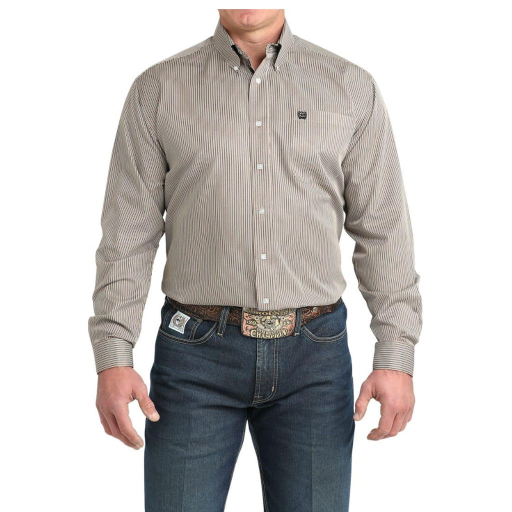 Cinch Men's Striped Button Down Shirt