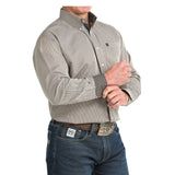 Cinch Men's Striped Button Down Shirt Sleeve View