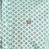 Cinch Men's Aqua Geo Print Long Sleeve Button Up Pattern Close Up