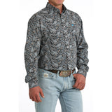 Angled View of Cinch Men's Multi Paisley Long Sleeve Shirt