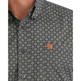 Cinch Men's Long Sleeve Classic Western Button-down Shirt - Navy Logo View