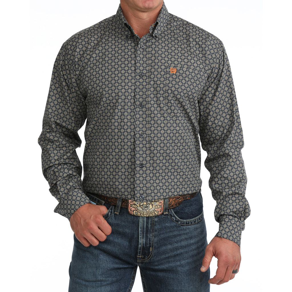 Cinch Men's Long Sleeve Classic Western Button-down Shirt - Navy