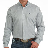 Front side view of Blue Striped Long Sleeve Shirt