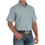 Cinch Men's Green Geo Print Shirt