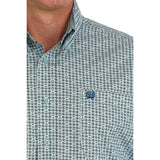Cinch Men's Green Geo Print Shirt