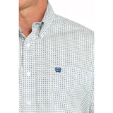 Cinch Men's Short Sleeve White Geo Print Shirt
