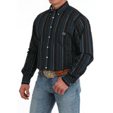 Cinch Men's Black & Blue Oxford Stripe Button Down Shirt