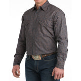 Cinch Men's Modern Fit Navy Paisley Snap Western Shirt Angle view