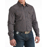 Cinch Men's Modern Fit Navy Paisley Snap Western Shirt