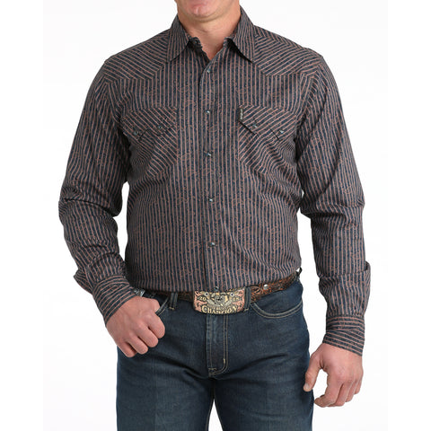 Cinch Men's Modern Fit Navy Paisley Snap Western Shirt