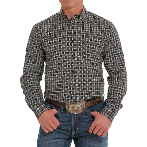 Cinch Men's Black & Red Print Shirt