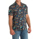 Cinch Men's Space Cowboy Camp Short Sleeve Shirt