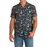 Cinch Men's Space Cowboy Camp Short Sleeve Shirt