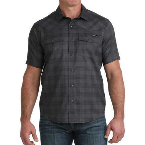 Cinch Men's Short Sleeve Snap Camp Shirt - Black