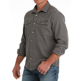 Cinch Men's Arenaflex Western Camp Shirt - Charcoal