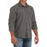 Cinch Men's Arenaflex Western Camp Shirt - Charcoal