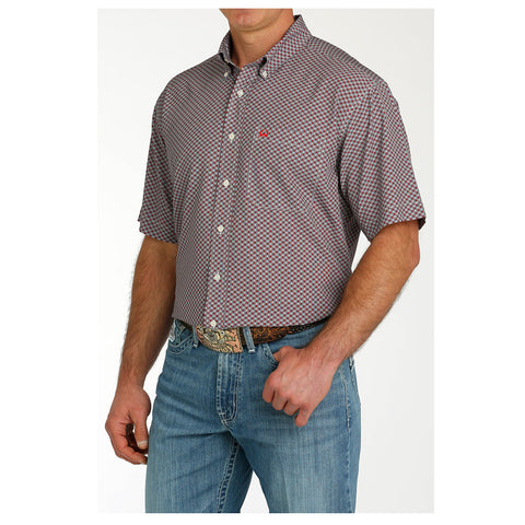 Cinch Red & Navy ArenaFlex Short Sleeve Shirt