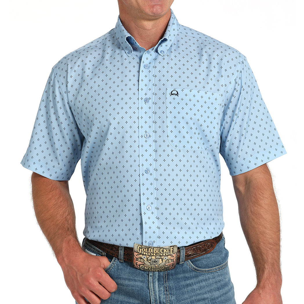 Cinch Men's Arenaflex Steel Blue & Black Geo Print Shirt Cinch Men's Arenaflex Steel Blue & Black Geo Print Shirt