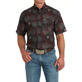 Cinch Men's Short Sleeve Black Firework Shirt