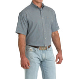 Cinch Men's Blue Print ArenaFlex Short Sleeve Shirt Right Angle View