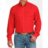 Cinch Men's Red Print Long Sleeve