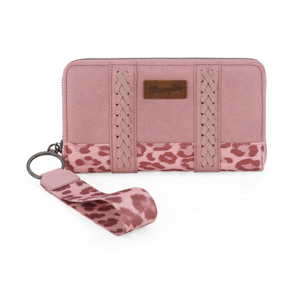Front of Wrangler Pink Leopard Print Wallet
