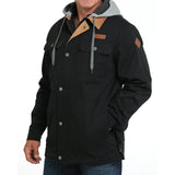 Cinch Men's Black Western Barn Jacket Canvas 3/4 Length  side view
