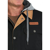 Cinch Men's Black Western Barn Jacket Canvas 3/4 Length -logo view