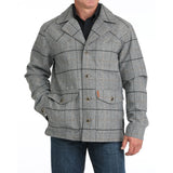 Cinch Men's Grey Dress Coat with Black & Gold Button Front