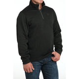 Cinch Men's Black 1/4 Zip Sweater Knit Pullover