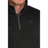 Cinch Men's Black 1/4 Zip Sweater Knit Pullover
